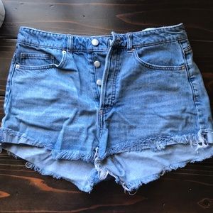 High waisted jean shorts